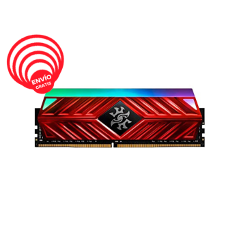 ADATA XPG 16GB DDR4 3200Mhz RGB SPECTRIX D41Roja AX4U3200316G16A-SR41 Memoria RAM frontal
