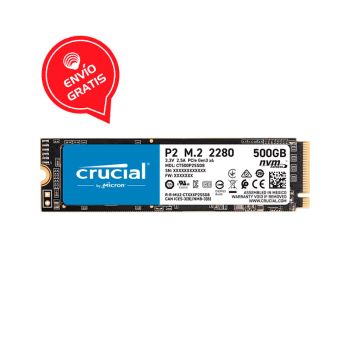 Crucial 500GB P2 Nvme PCIe M.2 CT500P2SSD8 Disco Solido FRONTAL GRATIS