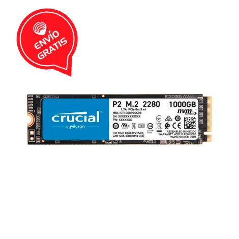 Crucial 1TB P2 Nvme PCIe M.2 CT1000P2SSD8 Disco Solido Gratis
