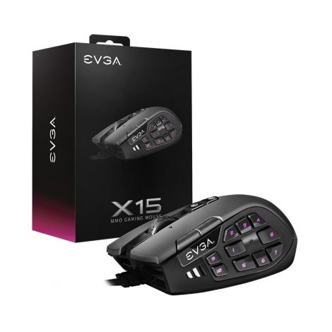 EVGA X15 MMO 904-W1-15BK-KR Alambrico Ergonomico Mouse Gamer