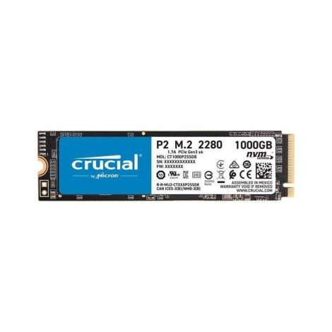 Crucial 1TB P2 Nvme PCIe M.2 CT1000P2SSD8 Disco Solido frontal