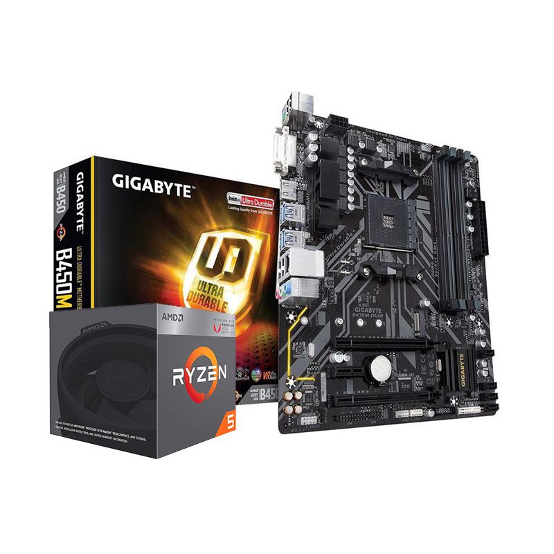 Combo Board Gigabyte B450M DS3H Ryzen 5 2400G