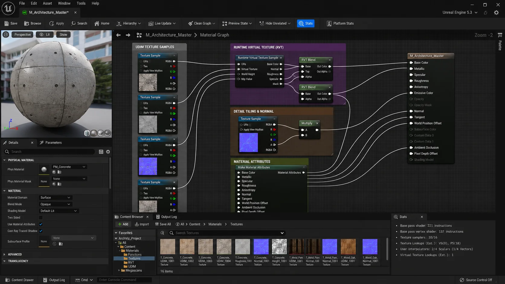 Renderizado Arquitectónico en tiempo real: Ajustes y hardware para dominar Unreal Engine 5 (Enfoque de autoridad y sistema). 3 Materiales