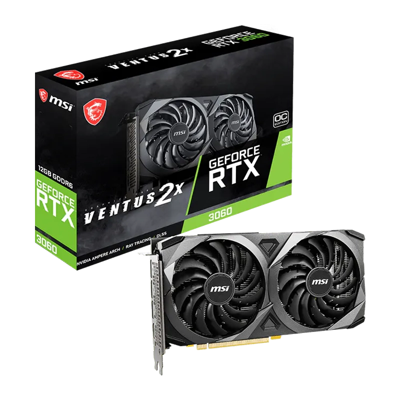 EMPAQUE MSI GEFORCE RTX 3060 VENTUS 2X 12G OC V1 EMPAQUE MSI GEFORCE RTX 3060 VENTUS 2X 12G OC V1