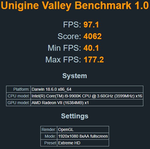 Unigine Valley Benchmark 1.0